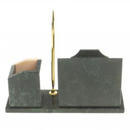 Настольная визитница "Щит" из мрамора