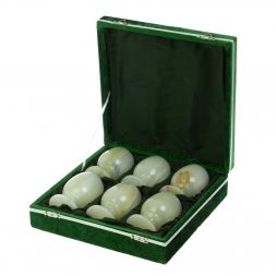 Набор бокалов для коньяка из оникса в футляре 6х9,5 см (2,5х4) 80мл 6 шт