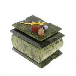 Шкатулка "Оригинал" малая из змеевика без зеркала 9,5х7х7 см