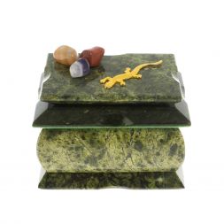 Шкатулка "Оригинал" малая из змеевика без зеркала 9,5х7х7 см