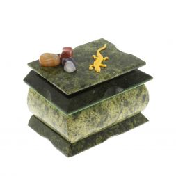 Шкатулка "Оригинал" малая из змеевика без зеркала 9,5х7х7 см