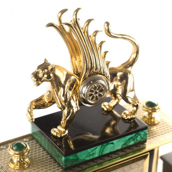 Письменный набор &amp;quot;Ак Барс&amp;quot; камень малахит, позолота 121203