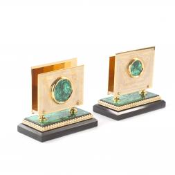 Письменный набор "Ак Барс" камень малахит, позолота