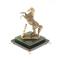 Бронзовая статуэтка "Лошадь с подковой" камень нефрит