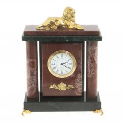 Настольные часы "Лев" камень лемезит