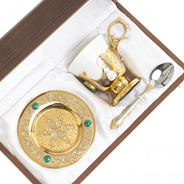 Кофейная пара &amp;quot;Малахитовая&amp;quot; 200 мл Златоуст