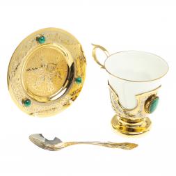 Кофейная пара "Малахитовая" 200 мл Златоуст