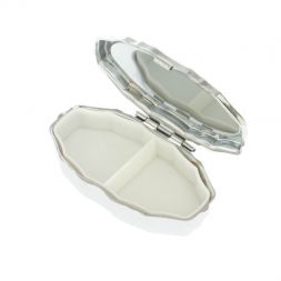 Таблетница эллипс на 2 отделения камень змеевик 6х3,5х2 см