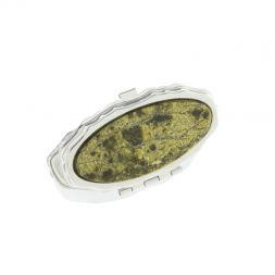 Таблетница эллипс на 2 отделения камень змеевик 6х3,5х2 см
