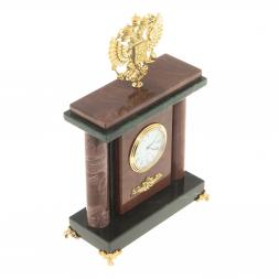 Настольные часы "Герб России" камень лемезит