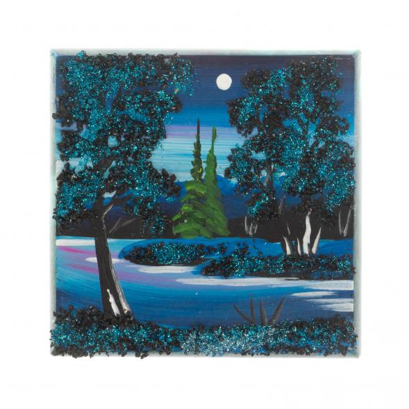 Шкатулка из змеевика рисунок &amp;quot;Ночь&amp;quot; 10х10х6,5 см 130498