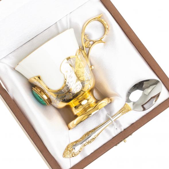 Кофейная чашка &amp;quot;Малахитовая&amp;quot; 200 мл Златоуст