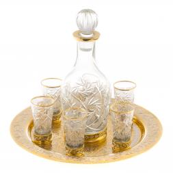 Водочный набор "Юбилейный" графин и 6 стопок на подносе