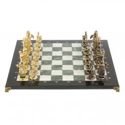 Шахматы подарочные "Нефтяники" 44х44 см шабровский змеевик мрамор