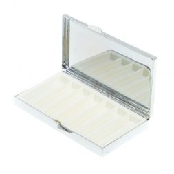 Таблетница на 7 отделений камень золотистый обсидиан цвет серебро