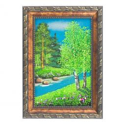 Картина "Летний пейзаж" рамка багет 10х15 см, каменная крошка