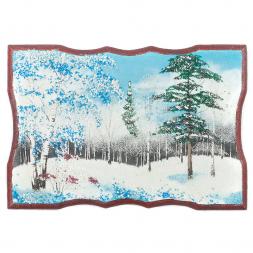 Панно прямоугольное "Зима" 27х18 см каменная крошка