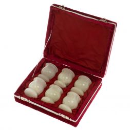 Набор рюмок из белого оникса 4х5 см 6 шт в футляре (1,5х2)