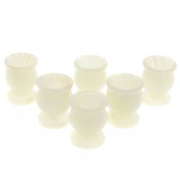 Набор рюмок из белого оникса 4х5 см 6 шт в футляре (1,5х2)