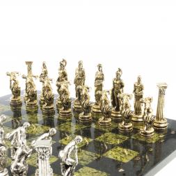 Шахматы "Олимпийские игры" доска 44х44 см змеевик фигуры металлические