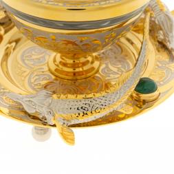 Икорница &amp;quot;Три осетра&amp;quot; малахит