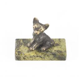 Статуэтка из бронзы и змеевика "Собачка малая №10"