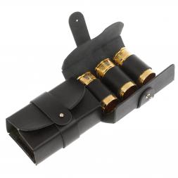 Набор стопок гильз &amp;quot;Лесные звери&amp;quot; 6 шт в кожаном патронташе Златоуст