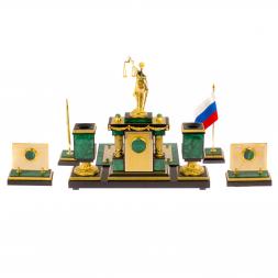 Письменный набор из малахита "Фемида" Златоуст