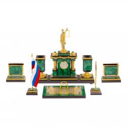 Письменный набор из малахита "Фемида" Златоуст