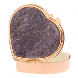 Таблетница "Сердце" на 3 отделения камень флюорит красное золото