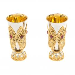 Водочный набор "Царский" 2 рюмки на подносе 80 мл Златоуст