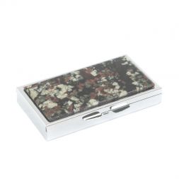 Таблетница на 7 отделений камень эвдиалит серебристая