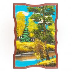 Панно прямоугольное "Осень" 27х18 см каменная крошка