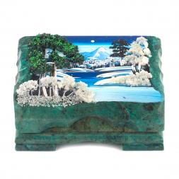 Шкатулка с расписной крышкой "Зимний пейзаж" 17х11х8 см