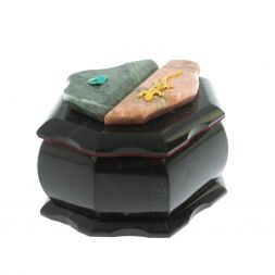 Шкатулка &amp;quot;Ракушка&amp;quot; камень змеевик / розовый мрамор 14х10х9 см